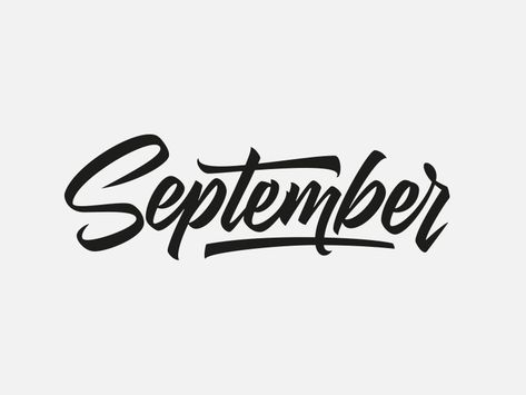 September by Mika Melvas September Font Hand Lettering, September Lettering, Dribbble Logo, Fall Fonts, Letters Typography, Graphic Design Tattoos, Graphic Tattoo, Logo Calligraphy, Hand Lettering Logo