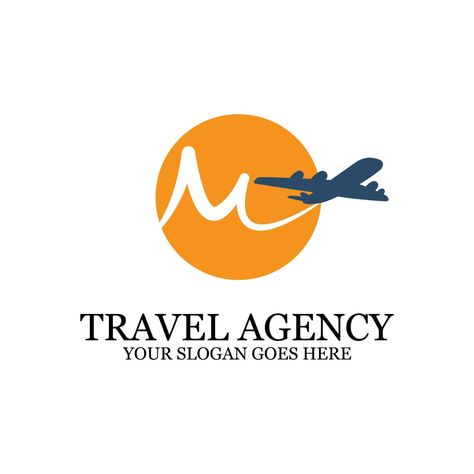 Travel Agency Logo template with airplane, M travel logo inspiration Tour Agency Logo, Travel Agency Logo Design Creative, Travel Logo Design Ideas, Agency Logos, Travel Advertising Design, Vietnam Map, Travel Agency Logo, Tourism Logo, Lounge Logo