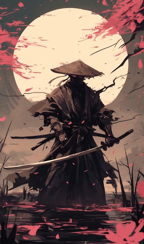 Samurai Art Drawing, Cute Wallpaper For Iphone, Dark Ninja, Japan Wallpaper, Samurai Warrior Tattoo, Paint Miniatures, Japanese Art Samurai, Samurai Wallpaper, Anime Show