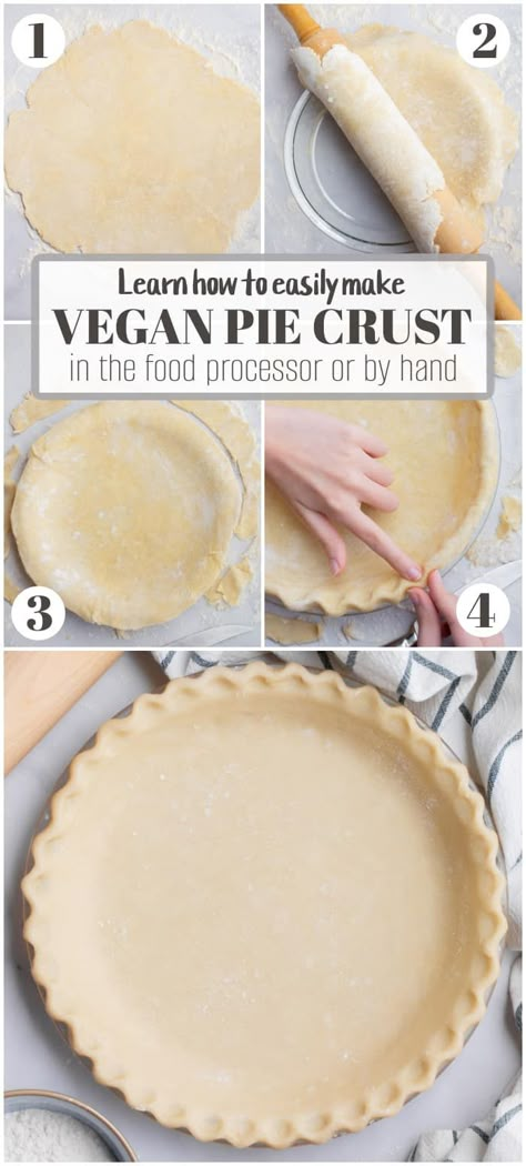 Healthy Pie Crust Recipe, Vegan Thanksgiving Pie, Easy Vegan Pie, Vegan Crust, Vegan Pie Crust Recipe, Sweet Pie Crust, Vegan Pies Recipes, Vegetarian Pie, Pie Crust Recipe Easy