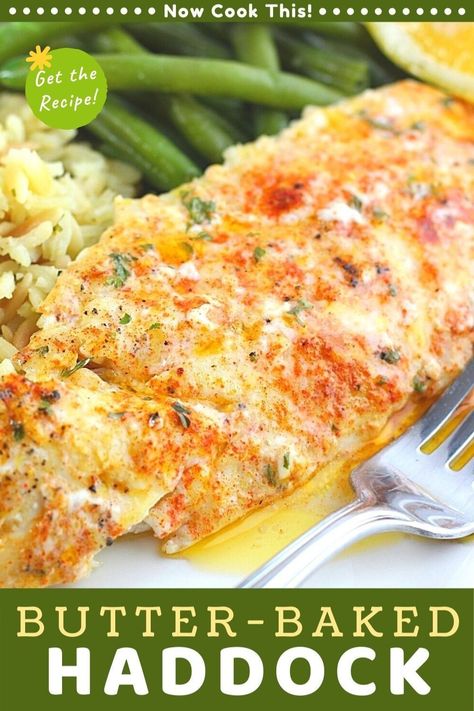 This haddock baked in butter is so simple, delicious and quick (it's ready to eat in less than 30 minutes). Baking the haddock in butter makes it tender, moist, flaky, and flavorful every time. It's my all-time favorite way to cook fish! Get the recipe and try it! Haddock Fillet Recipe, Broiled Haddock, Baked Haddock Recipes, Baked Haddock, Haddock Recipes, Keto Fish, Keto Seafood, Fish Recipes Baked, Fish Dinner Recipes