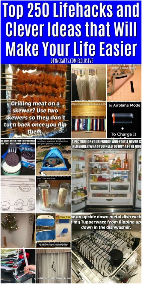 Top 250 Lifehacks and Clever Ideas that Will Make Your Life Easier - The BEST lifehacks! Simplify your life and appear smarter by applying these ingenious life-hacks to your daily life. This is probably the biggest lifehack post online all in one page no pagination. Kura Hack, Clay Mation, 1000 Lifehacks, School Hacks Diy, Camping Hacks Food, Organizing Hacks, Diet Vegetarian, Mason Jar Lighting, Simple Life Hacks