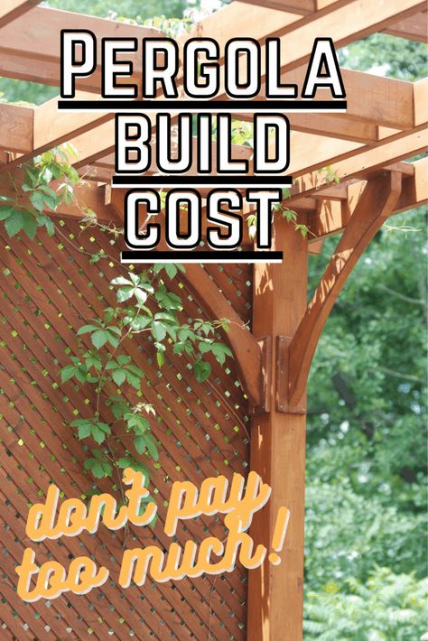 Build A Pergola, Pergola Cost, Building A Pergola, Cost To Build, Pergola Kits, Pergola Plans, Garden Accents, Diy Pergola, Back Garden