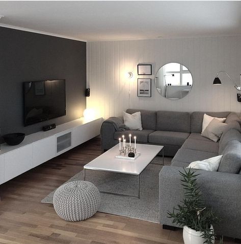 Modern White Living Room, Shabby Chic Decor Living Room, Scandinavian Design Living Room, Furnitur Ruang Keluarga, Luxe Furniture, Grey Sofa, Shabby Chic Living Room, Decor Curtains, Design Salon