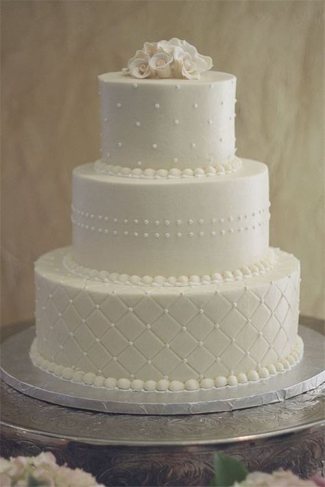 fondant white wedding cake with dots and quiltedpattern Wedding Cakes Simple, Wedding Cake Simple Elegant, Cakes Simple, Fondant Wedding Cakes, White Wedding Cakes, Simple Wedding Cake, Wedding Cakes Vintage, Cool Wedding Cakes, White Wedding Cake