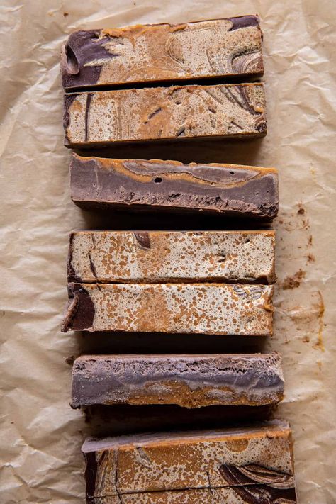 Creamy Vegan Chocolate Peanut Butter Fudge Bars | halfbakedharvest.com Fudge Chocolate Peanut Butter Bars Half Baked Harvest, Vegan Fudge Cake, Vegan Snickers Bar, Vegan Hot Fudge, Vegan Snickers Bar With Dates, Fudge Ice Cream Cake, Chocolate Fudge Bars, Vegan Chocolate Bars, Chocolate Frosty