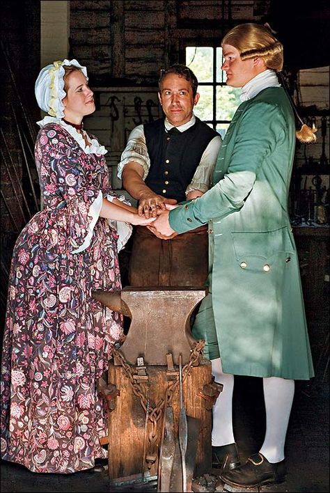 10 Weird Common Practices in Colonial America in the Early History Common Law Marriage, Colonial Dress, Living History Museum, History Magazine, American Colonies, Colonial America, Man And Wife, Living Museum, Period Outfit