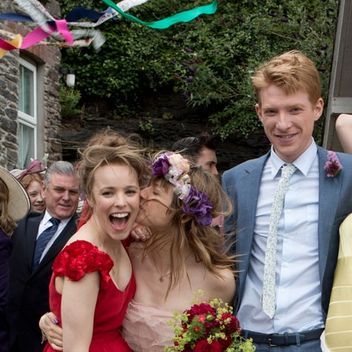 I'm just going to have an about time wedding. Red dress and all the ribbons. Yea. I can do that. About Time Wedding, Wedding Dress Korean, Flowers Money, Wedding Dresses Korean, Movie Wedding Dresses, Domhnall Gleeson, In Theaters Now, Red Wedding Dress, Wedding Movies