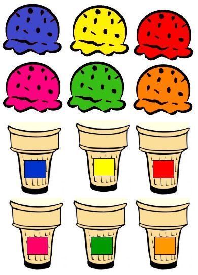 Kids Worksheets Preschool, Preschool Colors, Ice Cream Cones, Math Activities Preschool, Free Preschool, Preschool Printables, Preschool Activity, Kids Learning Activities, Toddler Learning Activities