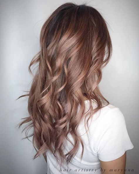 Blush Balayage by Guy Tang MyDentity 9RG https://www.instagram.com/p/BUOyCtflNVM/ Ash Rose Gold Hair Balayage, Ash Rose Gold Hair, Dark Rose Gold Hair Brown, Rose Gold Brown Hair, Gold Brown Hair, Rose Gold Hair Balayage, Balayage Hair Rose, Rose Gold Hair Blonde, Rose Gold Hair Brunette