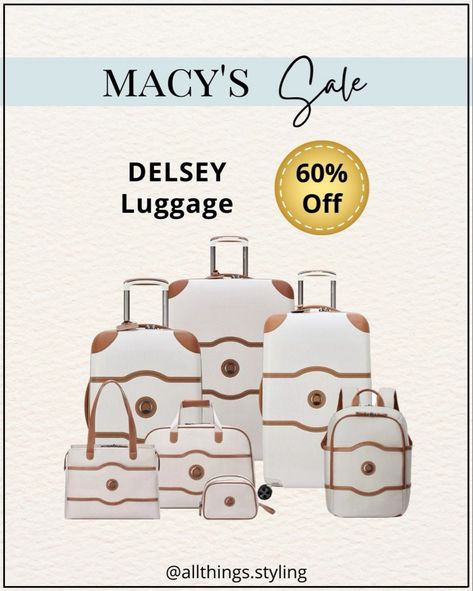 DELSEY Chatelet Air Luggage 60% Off during Macy’s Black Friday Sale. Perfect gift for the traveler on your list 🎁 Delsey Chatelet, Delsey Luggage, White Luggage, Friday Sale, Check In, Travel Gifts, Black Friday Sale, Travel Accessories, Black Friday