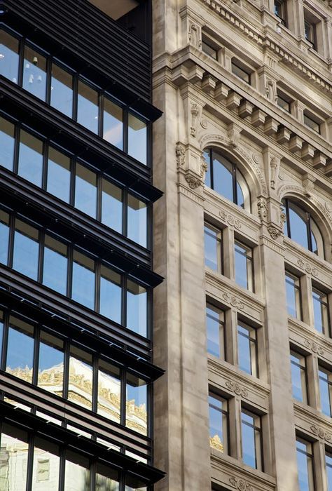 One Kearny | The Office of Charles F. Bloszies | Archinect Old New Architecture, Old And New Architecture, Architecture Facade, Renovation Architecture, Facade Architecture Design, Classic Building, New Architecture, Urban Architecture, Classical Architecture