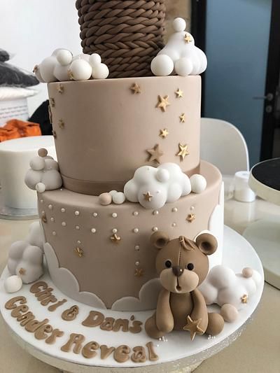 Cake Bear, Baby Shower Oso, Cake Designs For Boy, Baby Boy Birthday Cake, Teddy Bear Cakes, Baby Boy Cakes, Balloon Cake, Baby Shawer, Baby Birthday Cakes