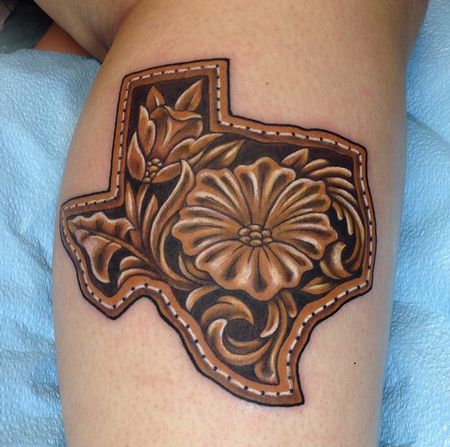 Tooled Leather Tattoo, Girlie Tattoos, Tooled Leather Cross, Leather Tattoo, Cowboy Boot Tattoo, Texas Tattoo, Cowgirl Tattoos, Cowboy Tattoos, Tool Tattoo