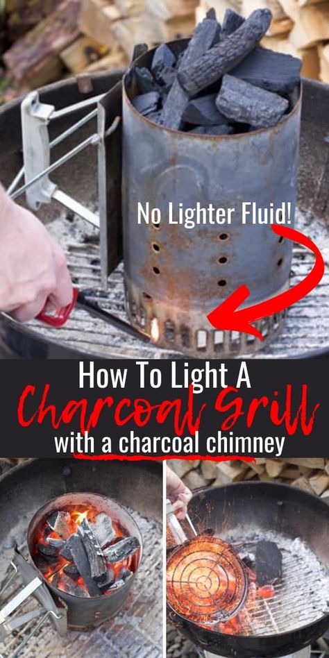 Charcoal Grill Recipes, Charcoal Chimney, Cooking With Charcoal, Grilling Guide, Best Charcoal Grill, Wok Cooking, Lighter Fluid, Grilling Tips, Charcoal Bbq