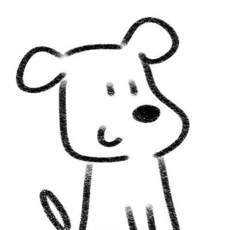 Cute Dog Drawing, Sketch Icon, Architecture Drawing Sketchbooks, Dog Animation, Cartoon Drawings Of Animals, Anime Vs Cartoon, Black And White Stickers, Black And White Cartoon, Dog Icon