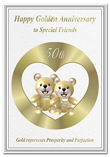 Golden Wedding Anniversary Cards 50th Year 50 Fifty Happy... https://www.amazon.co.uk/dp/B07X8YPK4C/ref=cm_sw_r_pi_dp_U_x_SfiSDbDC2B702 50th Wedding Anniversary Cards, Golden Wedding Anniversary Cards, Golden Wedding Anniversary Card, Gold Teddy Bear, Grandparents Card, Happy 50th Anniversary, Anniversary Cards Handmade, Gold Wedding Anniversary, Husband Card