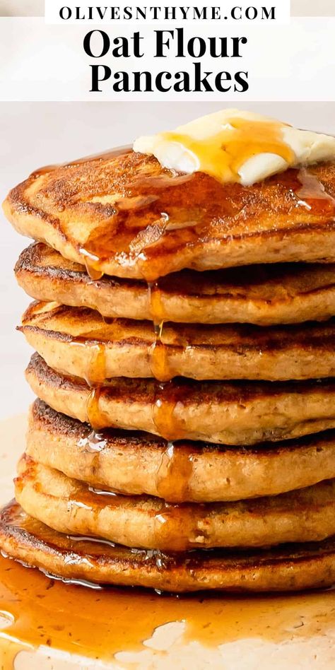 Oatmeal Flour Pancakes, Oat Flour Cookies, Oat Flour Pancakes, Walnut Bread Recipe, Almond Pancakes, Fluffy Pancake Recipe, Healthy Flour, No Flour Pancakes, Easy Oatmeal