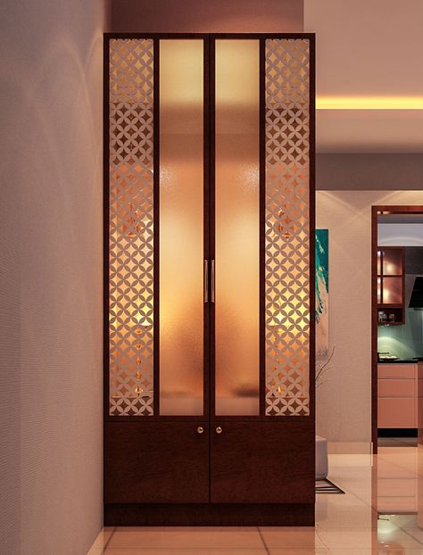 Room Divider Design, Temple Room, Pooja Door Design, Interior Designers In Hyderabad, Wall Partition Design, Glass Door Design, Wall Partition, Mandir Design, Temple Design For Home