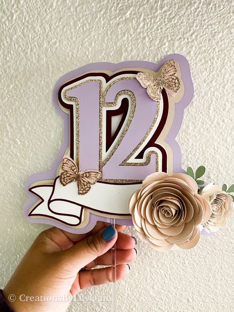 Topper Floral, 16th Birthday Card, 3d Cake Toppers, Happy Planner Layout, Strawberry Shortcake Doll, 3d Cake, Butterfly Theme, Planner Layout, Cricut Machine