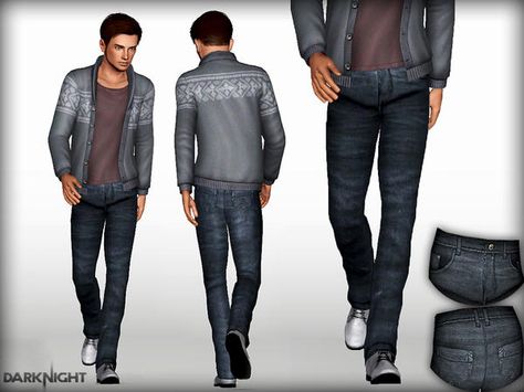 #Sims3 | DarkNighTt's Jean02-Iakop Tapered Jean Sims 3 Cc Clothes, Sims 3 Cc, Sims 3 Cc Finds, Sims 3 Mods, Sims Baby, Clothing Male, Play Sims, Lara Jean, Clothes Men