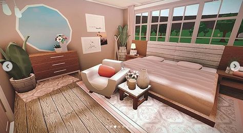 Parent Bedroom Ideas, Bedroom Ideas For Bloxburg, Parent Bedroom, Ideas For Bloxburg, Welcome To Bloxburg, Blush Bedroom, Modern Family House, Tiny House Bedroom, Parents Bedroom