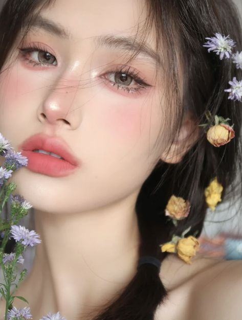 Enchanted Makeup Looks, Enchanted Makeup, Layout Makeup, Asian Makeup Looks, Korean Makeup Look, Makeup Face Charts, Ulzzang Makeup, Face Makeup Tutorial, Dope Makeup