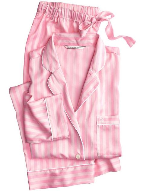 The Afterhours Satin Pajama in Pink Stripe, Victoria's Secret Victoria Secret Pyjamas, Pajamas For Teens, Pijamas Women, Silk Clothes, Victoria Secret Pajamas, Satin Pajama, Silk Pajama Set, Trendy Swimwear, Silk Lingerie