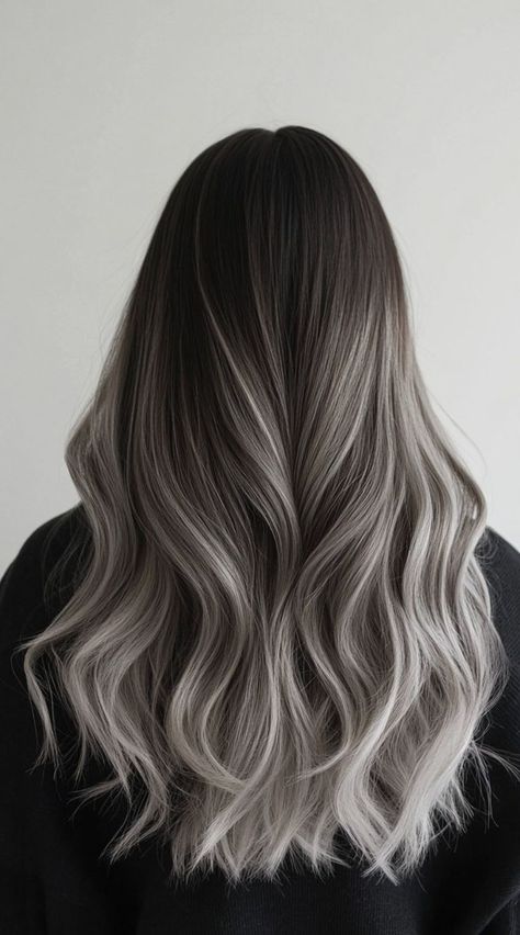 Brighten up your winter with Warm Vanilla Balayage! This soft blend of creamy, light tones adds a touch of sweetness to your hair, giving you a fresh and vibrant look that's perfect for the holiday season. Platinum Ombre Hair, Hair Color Ideas Winter, Balayage Hair Brunette With Blonde Ashy, Icy Balayage Brunettes, Light Silver Hair, Gray Blonde, Silver Hair Balayage, Ash Balayage Hair, Ashy Blonde Balayage Dark Roots