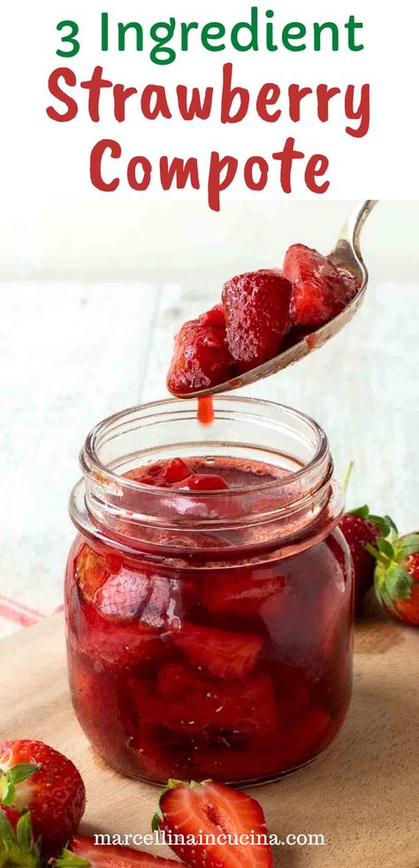 Strawberry Compote Recipe, Rhubarb Compote, Homemade Strawberry Sauce, Compote Recipe, Strawberry Compote, Cream Cheesecake, Blueberry Compote, Berry Compote, Homemade Syrup