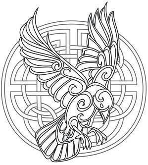 Celtic Drawings, Raven Design, Celtic Raven, Celtic Artwork, Dark Elements, Leather Tooling Patterns, Tooling Patterns, Celtic Patterns, Urban Threads