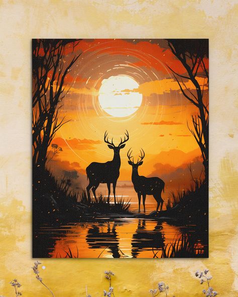 🌲 Ready to escape the hustle and bustle of city life? Our Deer Art Collection brings the peace and serenity of the forest right into your living room. Discover your oasis today. ➡️ https://luxurywallart.com/collections/deer-art ⬅️ . . . . . #deers #deerpainting #deerdecor #NatureEscape #ArtForHome #WallArt Paintings Ideas For Living Room, Tall Painting Ideas, Hunting Painting Ideas, Paintings For Family, Nature Painting Easy, Hard Paintings, Painting Ideas On Canvas For Boyfriend, Deer Art Painting, Deer Painting Acrylic