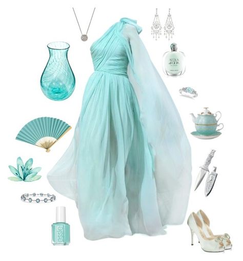 "Aquarius" by conquistadorofsorts ❤ liked on Polyvore featuring E! Live From The Red Carpet, Essie, Cultural Intrigue, Allurez, Royal Albert, Giorgio Armani and Suneera Aquarius Birthday Outfit, Aquarius Costume, Aquarius Theme, Astrology Makeup, Zodiac Costume, Aquarius Dress, Aquarius Women, Ocean Outfits, Aquarius Birthday