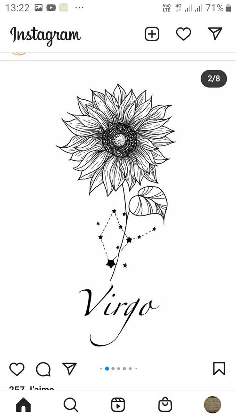 Taurus And Virgo Tattoo Combined, Virgo Birth Flower, Virgo Flower, E Tattoos, Virgo Tattoo Designs, Sternum Tattoos, Virgo Tattoo, Palm Tattoos