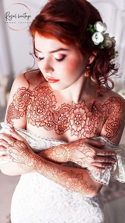 best henna design on body Body Henna Tattoo, Mehndi Image, Henna Chest, Full Body Henna, Mehandi Tattoo, Body Henna, Henna Practice, Mehendi Wedding, Modern Mehndi