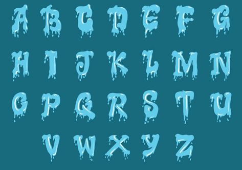 Set Of Water Alphabet Uppercase Water Alphabet, Alphabet Drawing, Alphabet Font, Water Font, Alphabet A, Water Design, Graffiti Lettering, Upper Case, Fonts Alphabet