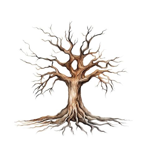 Trees Without Leaves, Tree Without Leaves, Tree Digital Art, Ancestry Tree, Nature Journaling, Tree Inspiration, Tree Clipart, Bare Tree, Old Tree