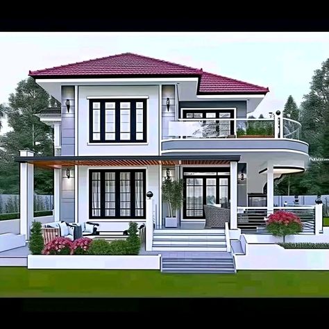 Elevation Exterior Design, Indian Big House Design, Luxurious Banglow Plan, Full House Design, Beautiful House Exterior, 3 Storey House Design Indian, Low Cost 2 Storey House Design, Home Elevations Indian Double Floor, Modern Bungalow House Design