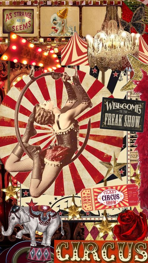 Clowncore Wallpaper, Clown Carnival, Vintage Circus Theme, Circus Wallpaper, Old Circus, Circus Aesthetic, Halloween Circus, Circus Show, Dark Circus