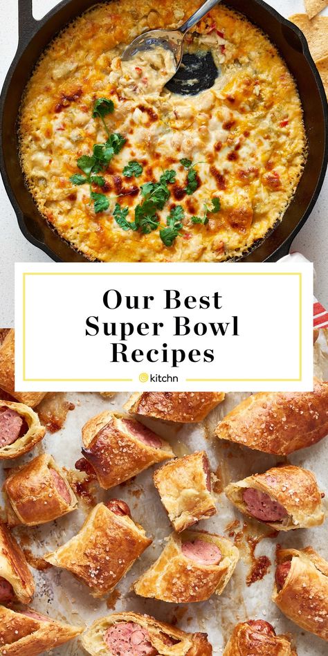 Football Food Appetizers, Best Superbowl Food, Hot Dips, Superbowl Desserts, Easy Super Bowl, Super Bowl Recipes, Football Party Foods, Bowl Party Food, Superbowl Appetizers