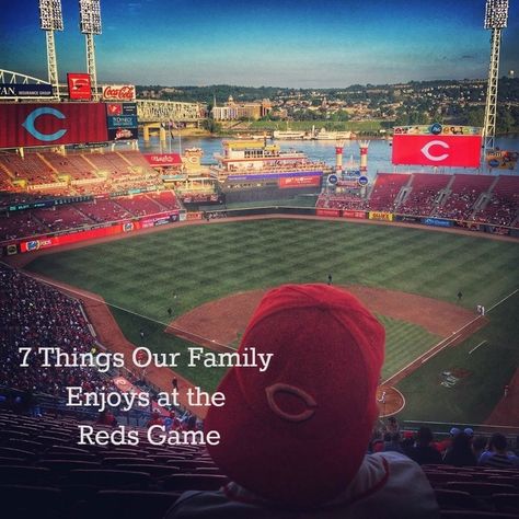 7 Things Our Family Enjoys at the Reds Game Reds Game Outfit Cincinnati, Great American Ballpark, Ohio Vacations, Adventure Mom, Cincinnati Reds Baseball, Ohio Travel, Hometown Pride, Reds Baseball, Baseball Game