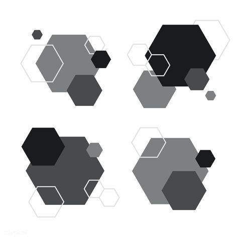 Black and white hexagon geometric pattern badge vectors set | free image by rawpixel.com / katie Hexagonal Shape Design, Water Live Wallpaper, White Background Wallpaper, Design Shapes, Stitching Ideas, Silhouette Template, Abstract Black And White, Geometric Mandala, Concept Diagram