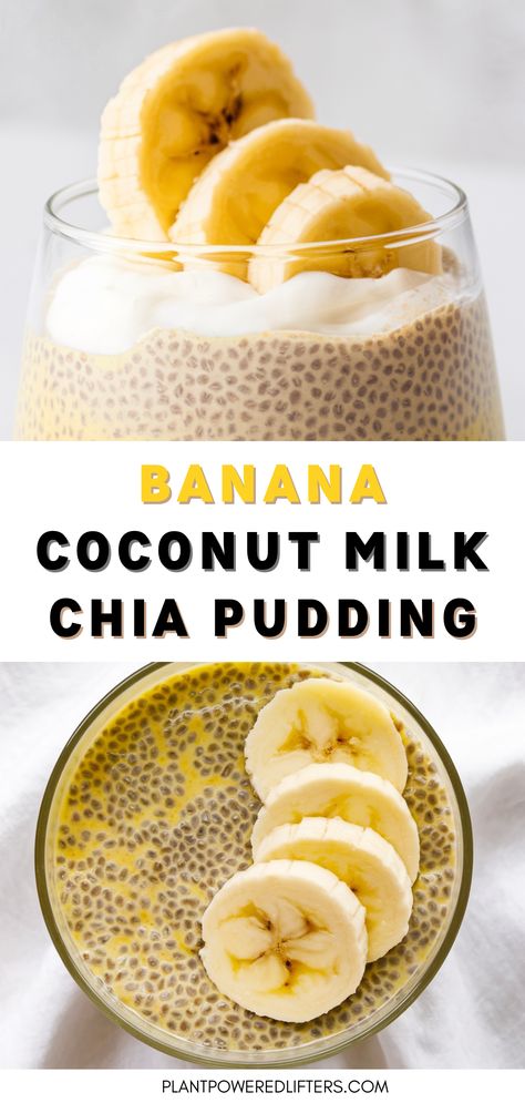 This is an easy-to-make and healthy banana coconut milk chia seed pudding. It's perfect as a vegan breakfast or vegan dessert. If you're looking for a new chia seed pudding recipe, this is the one to check out! Coconut Milk Healthy Dessert, Chai Pudding Recipe Coconut Milk, Chia Seed Pudding With Coconut Milk, Chia Seed Pudding Recipe Coconut Milk, Chia Coconut Milk Pudding, Chia Seed Desserts, Coconut Milk Chia Seed Pudding, Chia Pudding Coconut, Chia Pudding Coconut Milk