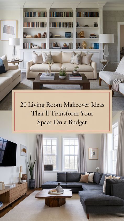 20 Living Room Makeover Ideas That'll Transform Your Space on a Budget (You Won't Believe #5!) Redo Living Room Ideas On A Budget, Ikea Living Room Ideas, Calming Color Schemes, Living Room Makeover Ideas, Living Room Transformation, Room Makeover Ideas, Ikea Living Room, Cozy Furniture, Creative Storage Solutions