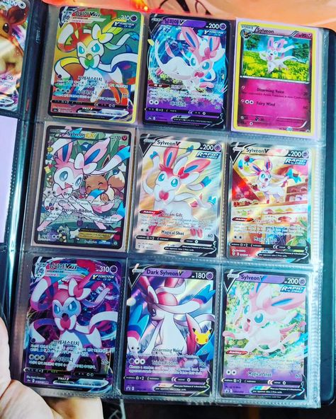 My favorite binder page 💖 Do you collect any specific pokemon? Diy Pokemon Card Binder, Pokémon Binders, Tcg Aesthetic, Light Esthetics, Pokemon Collection Display, Pokemon Cards Aesthetic, Pokemon Cards Collection, Pokemon Card Display, Pokemon Card Binder