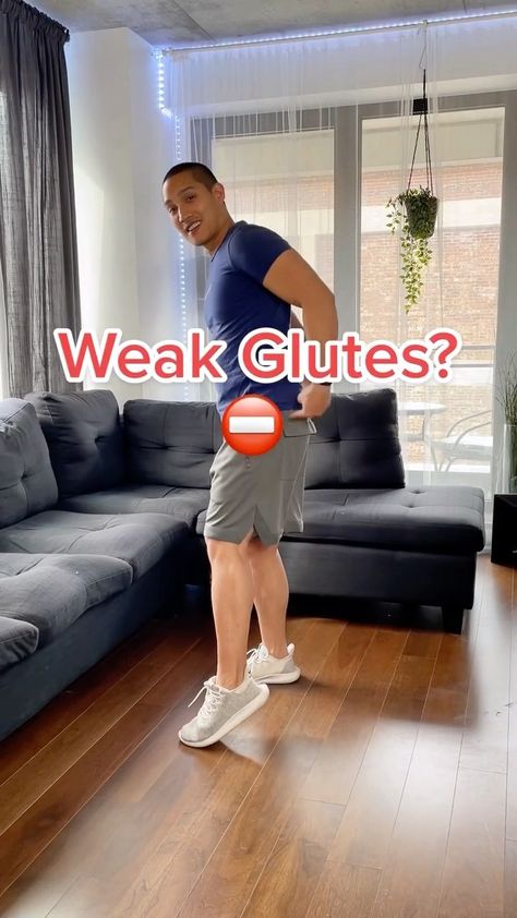 If you sit on them all day long, they might be weak. Here's how to gently build strength. Include these beginner exercises in your… | Instagram Strengthen Glutes, Weak Glutes, Hip Strengthening Exercises, Knee Strengthening Exercises, How To Strengthen Knees, Knee Pain Exercises, Body Pain Relief, Physical Therapy Exercises, Basic Workout