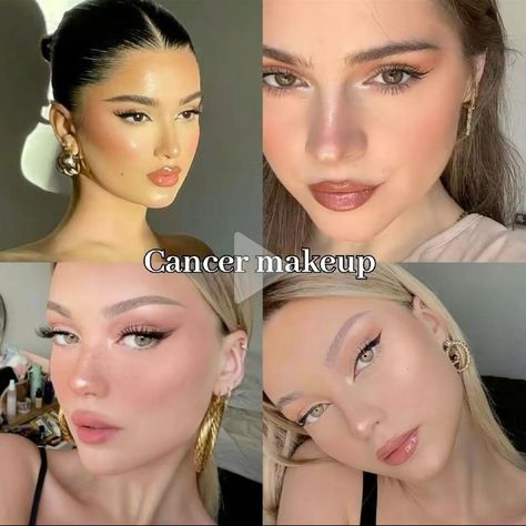 Zodiac Signs Beauty, Cancerian Makeup, Capricorn Makeup Looks, Cancerian Venus Style, Zodiac Signs Makeup, Zodiac Sign Makeup, Cancerian Aesthetic, Makeup Sign, Makeup Tutorials Step By Step