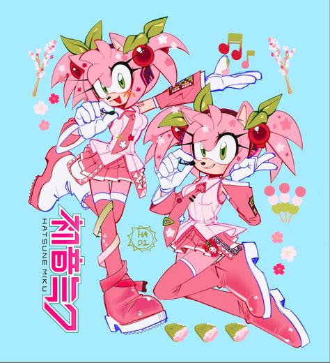 Sonic Base, Pink Characters, Sakura Miku, Sonic Fanart, Shadow And Amy, Amy The Hedgehog, Rouge The Bat, Sonic And Amy, Sonic Fan Characters