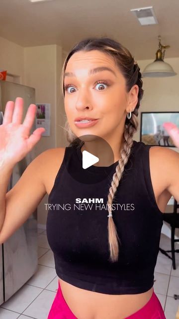 Caitlin Burton on Instagram: "I think I found my new everyday hairstyle !! I’ve always wished I could French braid, maybe one day lol - but this is so easy and same idea .. I kinda like it better tbh😎😘 what do you think daddy? @antoineavery   #sahm #sahmhair #momhair #hairstyle #braids #twistedhair #hairtutorial #mom" Braided Hairstyles Everyday, French Braid Ideas, How To French Braid Your Own Hair, French Twist Braids, Easy French Twist, Everyday Hairstyle, Hairstyle Braids, Braiding Your Own Hair, Twisted Hair