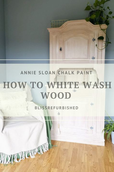 How To Whitewash Wood, Annie Sloan Chalk Paint Furniture, White Washed Pine, White Wash Wood, White Washed Furniture, Blue Chalk Paint, Painting Antique Furniture, Gray Chalk Paint, Furniture Cleaner